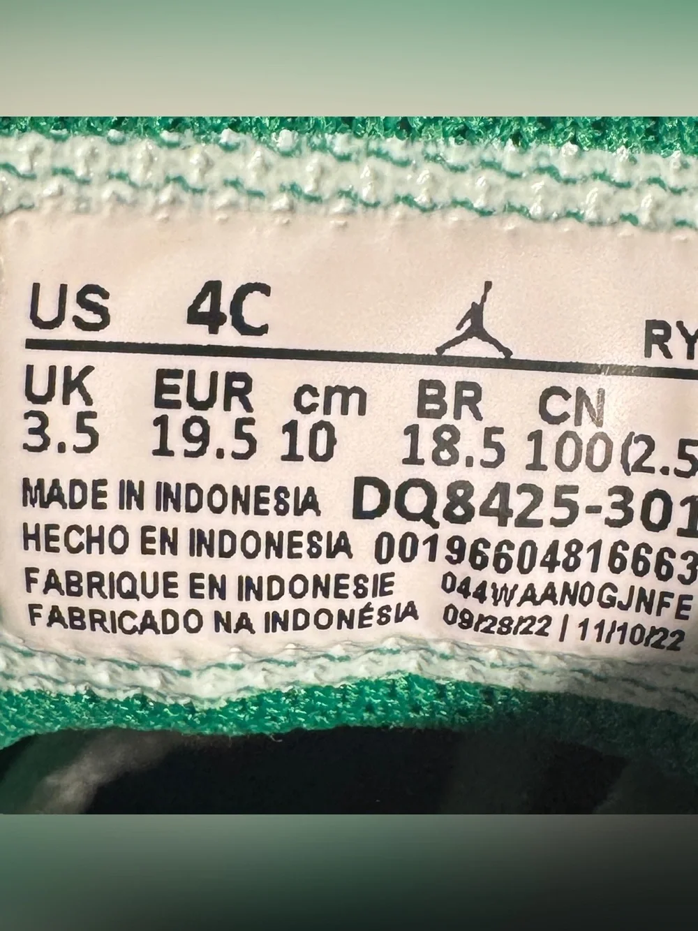 Nike Air Jordan 1 Mid Lucky Green (TD) Shoes DQ8425-301 Toddler Size 4C